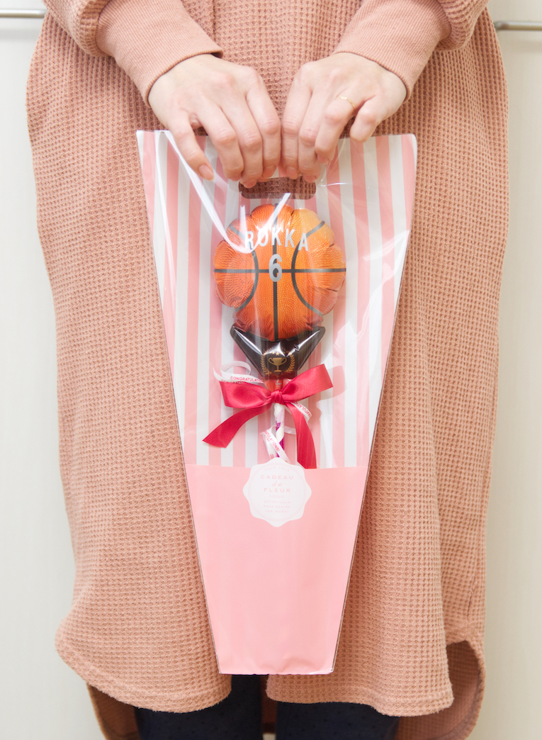 【スティックバルーン】バスケットボール　手提げ袋つき画像