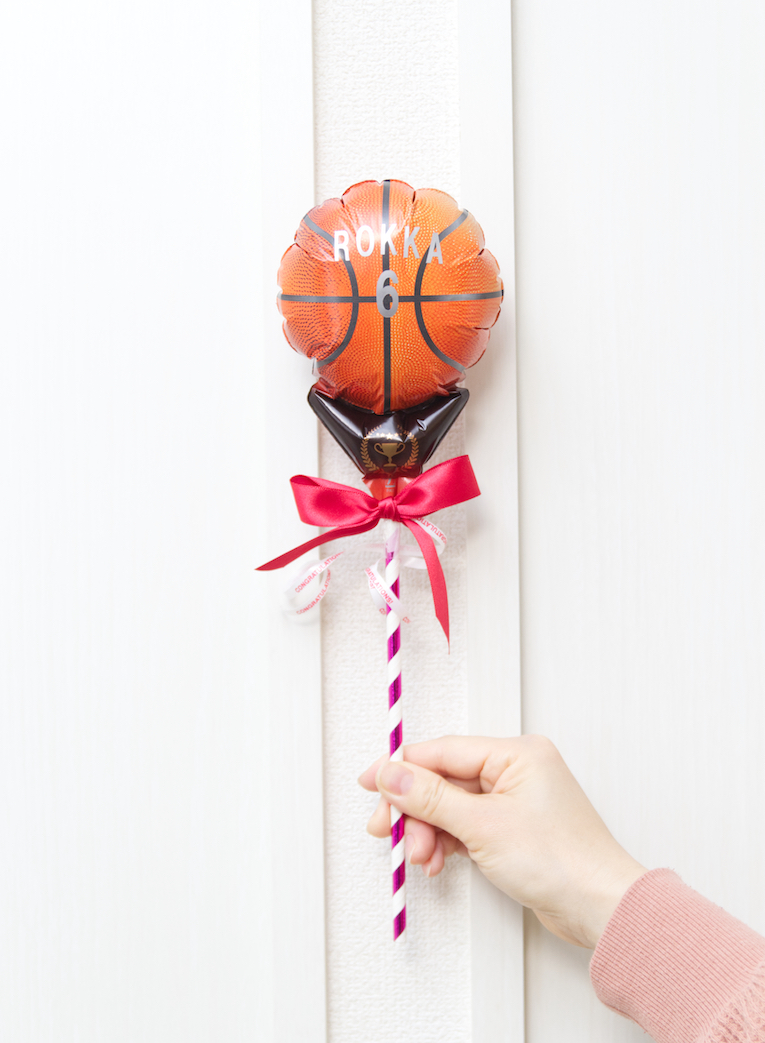 【スティックバルーン】バスケットボール　手提げ袋つき画像