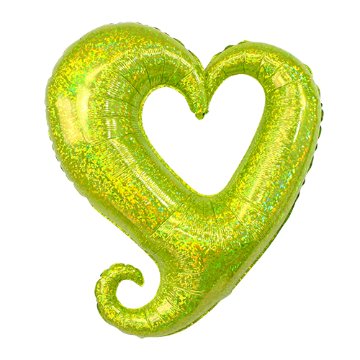 【バルーン】チェーンオブハートホログラムライムグリーンの画像