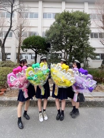 【バルーンバンチ】レターバルーンハートバンチ ブラック＆レッドの画像