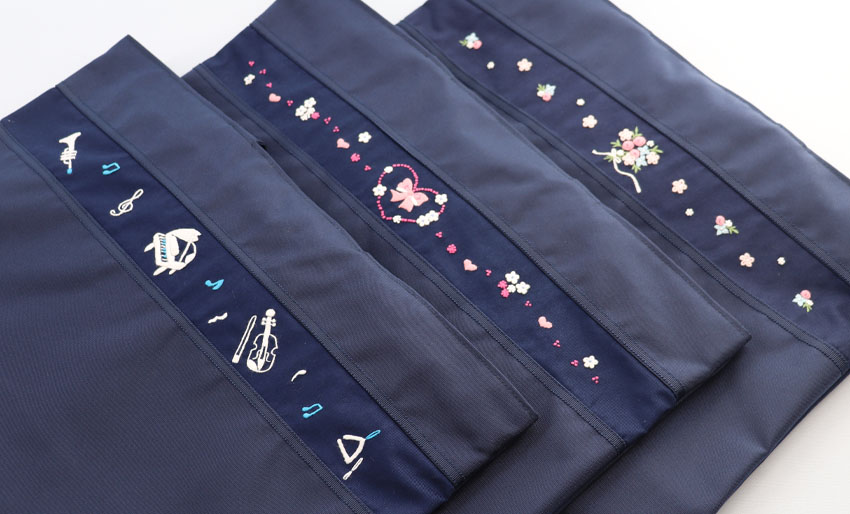 【在庫限り】自立型　ファスナー付き 刺繍レッスンバッグの画像