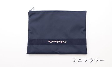 A5サイズ 紺地ポーチ 多機能　折り紙ケース お受験小物入れ の画像