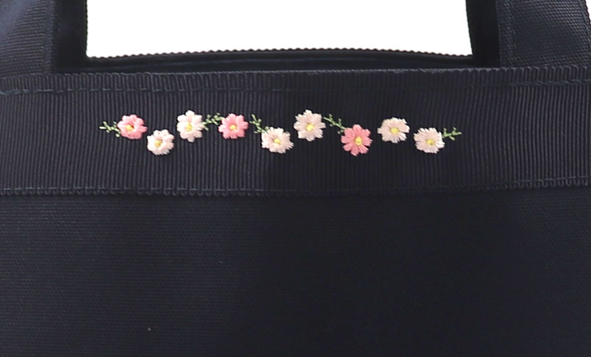 【新柄入荷】紺 ミニバッグ　ランチバッグにもお勧め　【メール便送料無料】の画像