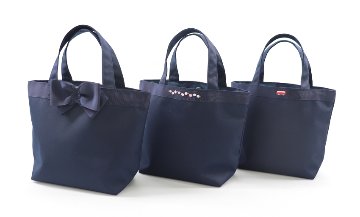 【新柄入荷】紺 ミニバッグ　ランチバッグにもお勧め　【メール便送料無料】の画像