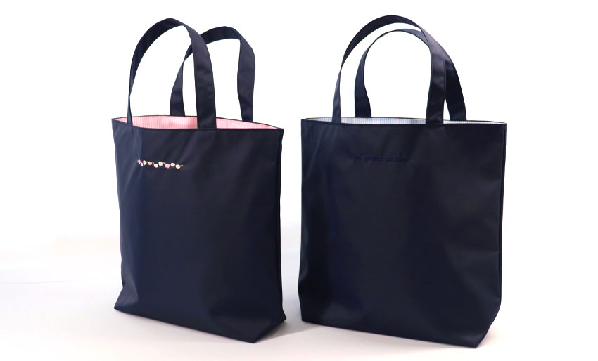 ネット限定 完全自立型バッグ　【ミニフラワー/ロゴ刺繍】の画像