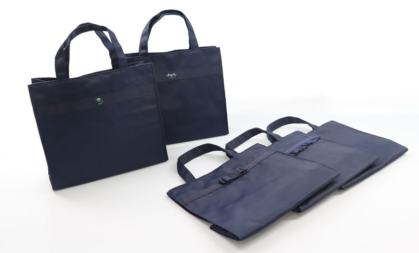 【新デザイン入荷】自立型ナイロン製レッスンバッグ　ミニサイズ 【ワンポイント刺繍 】の画像