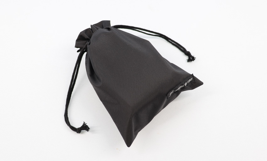 【新デザイン入荷】　ストライプリボン 携帯スリッパ　黒（専用巾着付き）2サイズ展開　23cm～25cmの画像