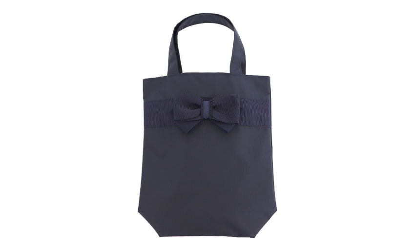 【展示見本品30％OFF】  リボンシューズバッグ　撥水加工ナイロン製【底マチあり】の画像