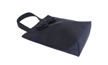 【展示見本品30％OFF】  リボンシューズバッグ　撥水加工ナイロン製【底マチあり】の画像