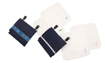 【ネット限定】制菌ポリエステル付けポケット【大きめ】・ハンカチ2枚セットの画像
