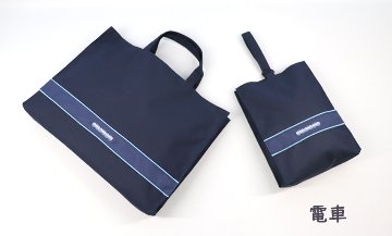 【ネット限定】 紺 マチ付き レッスンバッグ&シューズバッグ ２点セット  小学校受験　の画像