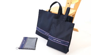 【ネット限定】 紺 マチ付き レッスンバッグ&シューズバッグ ２点セット  小学校受験　の画像