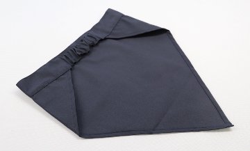 【ワケあり50％OFF】紺無地エプロン・選べる三角巾 2点セット　【140-160サイズ】　調理実習　 の画像