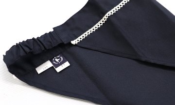 【ワケあり50％OFF】紺無地エプロン・選べる三角巾 2点セット　【140-160サイズ】　調理実習　 の画像