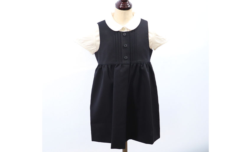お受験服｜ジャンパースカート(前開きピンタック)紺｜日本製｜期間限定｜ペアレンツドリームの画像