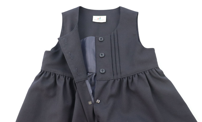 お受験服｜ジャンパースカート(前開きピンタック)紺｜日本製｜期間限定｜ペアレンツドリームの画像