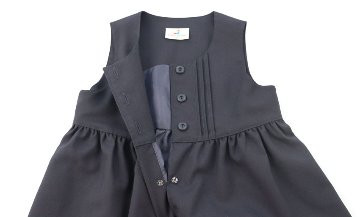 お受験服｜ジャンパースカート(前開きピンタック)紺｜日本製｜期間限定｜ペアレンツドリームの画像