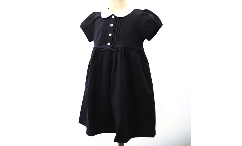 お受験服｜半袖ワンピース(前開き)紺｜日本製｜期間限定｜ペアレンツドリームの画像