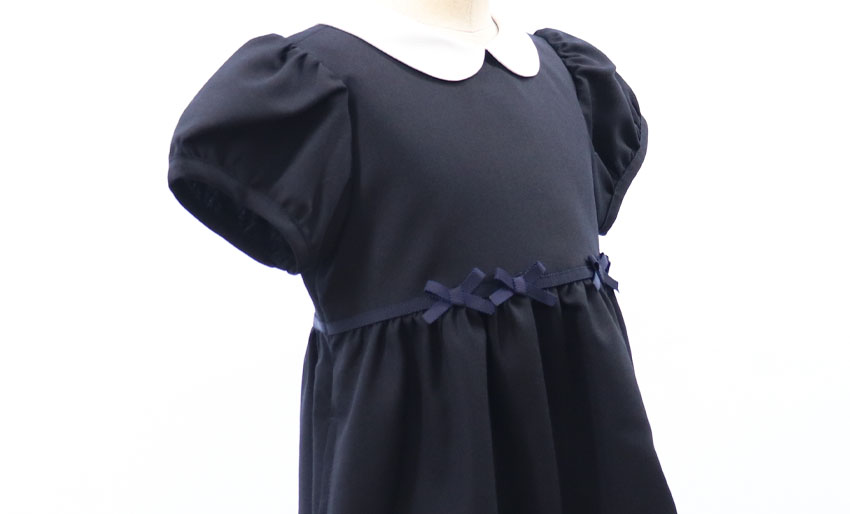 お受験服｜半袖ワンピース (後ろファスナー) 紺｜日本製｜期間限定｜ペアレンツドリームの画像