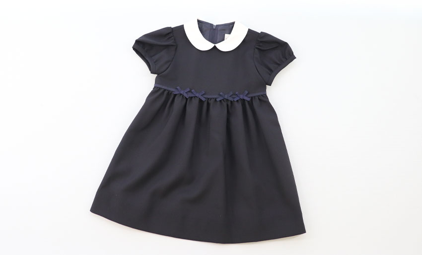 お受験服｜半袖ワンピース (後ろファスナー) 紺｜日本製｜期間限定｜ペアレンツドリームの画像