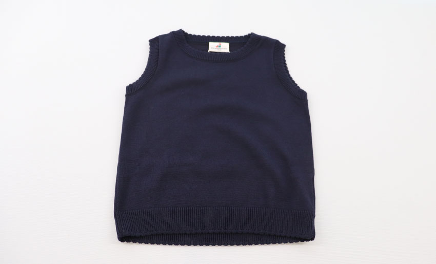 お受験｜女児用ベスト紺｜日本製｜期間限定｜ペアレンツドリームの画像