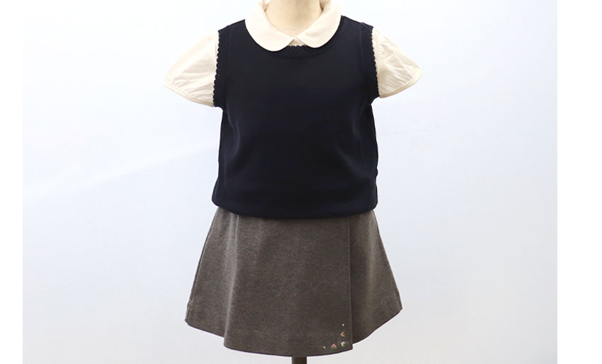 お受験｜女児用ベスト紺｜日本製｜期間限定｜ペアレンツドリームの画像
