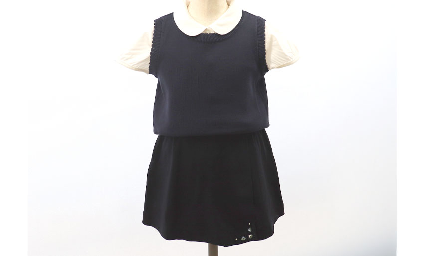 お受験｜女児用ベスト紺｜日本製｜期間限定｜ペアレンツドリームの画像