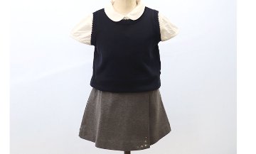 お受験｜女児用ベスト紺｜日本製｜期間限定｜ペアレンツドリームの画像