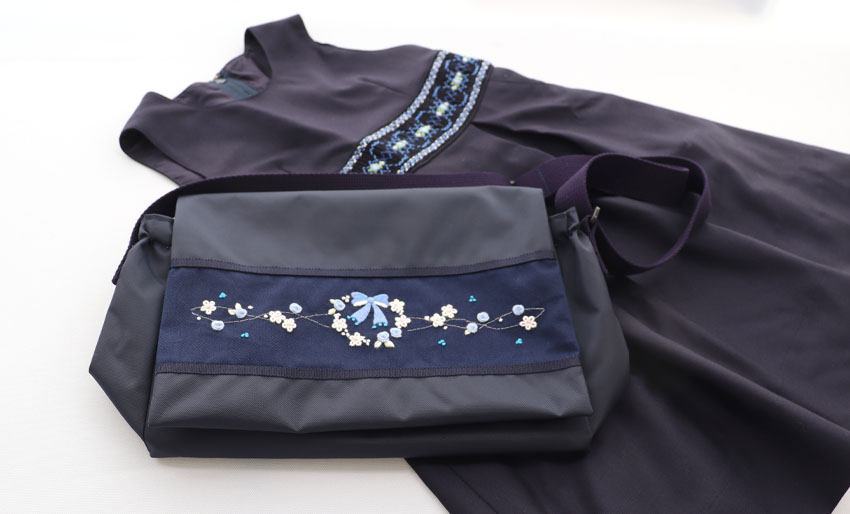 通園バッグ・お弁当かばん【スモッキング刺繍／手刺繍】の画像