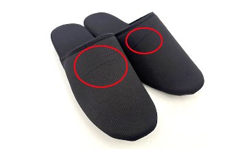 【ワケあり品】お父さまスリッパ(巾着袋付き)｜ グログラン黒 ｜日本製の画像
