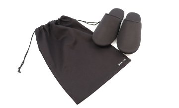 【ワケあり品】お父さまスリッパ(巾着袋付き)｜ グログラン黒 ｜日本製の画像