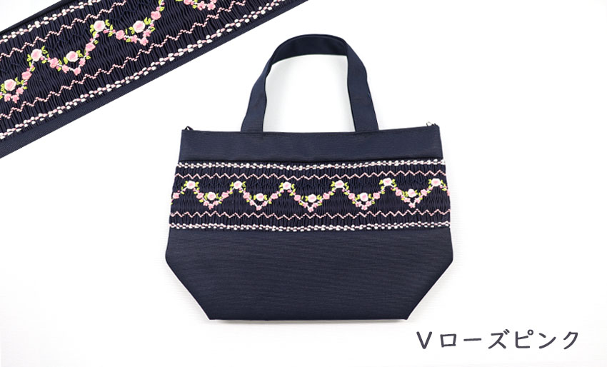 【新柄入荷】 スモッキング刺繍入り｜ミニトート｜送料無料の画像