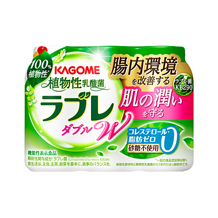 【カゴメ】植物性乳酸菌ラブレ W プレーン（80ml×3本）【2ptプレゼント】の画像