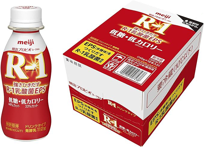 【明治】プロビオヨーグルトR-1ドリンクタイプ 低糖・低カロリー（112g×12）【18ptプレゼント】の画像