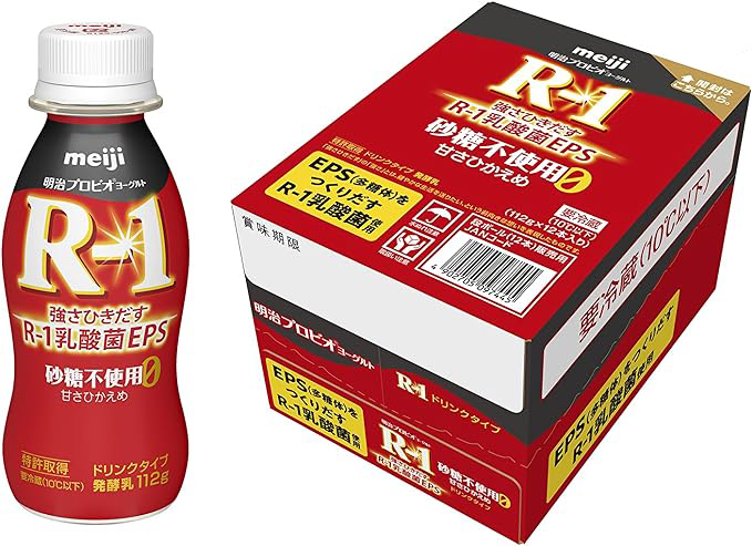 【明治】プロビオヨーグルトR-1ドリンクタイプ 砂糖不使用甘さひかえめ（112g×6）【18ptプレゼント】の画像