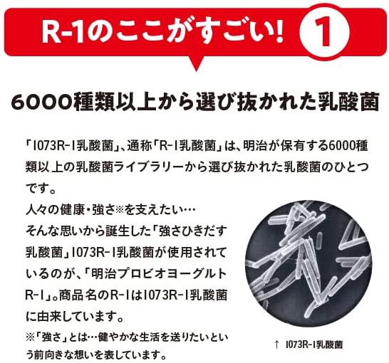 【明治】プロビオヨーグルトR-1ドリンクタイプ 砂糖不使用甘さひかえめ（112g×6）【51ptプレゼント】画像