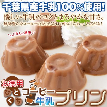 【送料無料(沖縄・離島への配送不可)】まろやかな甘さと風味豊かなコーヒーの香りがたまらない☆【お徳用】ひとくちコーヒー牛乳プリン40個【85ptプレゼント】の画像