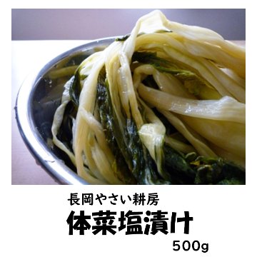 長岡やさい耕房　体菜塩漬け　500g【14ptプレゼント】の画像