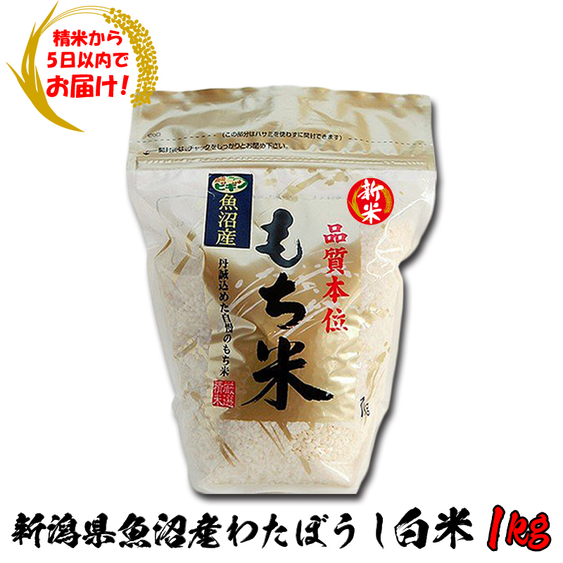 【精米から5日以内でお届け!】令和6年産 新潟県魚沼産わたぼうし白米1kg【22ptプレゼント】の画像