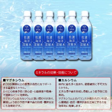 佐渡海洋深層水 中硬水300　500ml×6本セット【21ptプレゼント】の画像