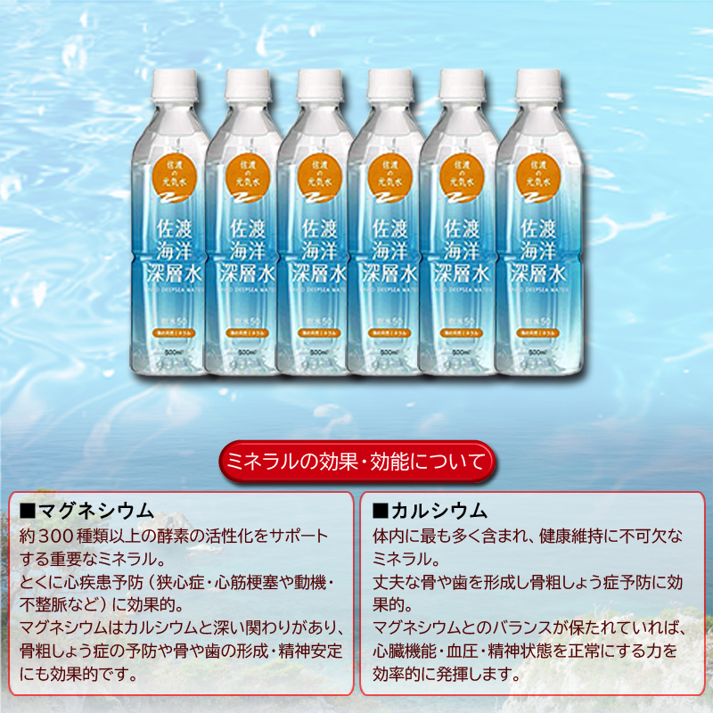 夏のご愛顧感謝キャンペーン実施中！佐渡海洋深層水 軟水50　500ml×24本(1ケース)プレゼント付き【28ptプレゼント】の画像
