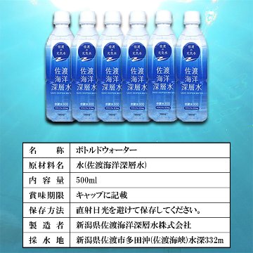 夏のご愛顧感謝キャンペーン実施中！佐渡海洋深層水 中硬水300　500ml×24本(1ケース)プレゼント付き【31ptプレゼント】の画像