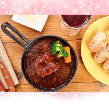 ㉖＜米久＞赤ワイン＆ビール仕込みのビーフシチュー(170g×２)※冷凍※【12ptプレゼント】の画像