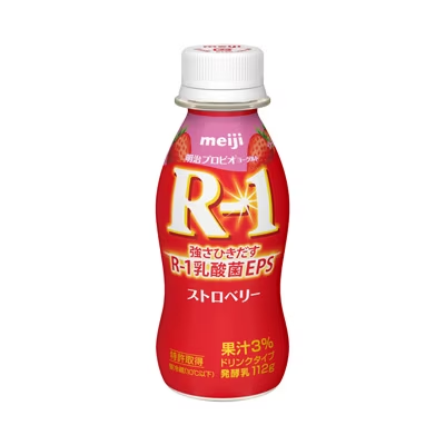 【明治】プロビオヨーグルトR-1ドリンクタイプ ストロベリー（112g）【1ptプレゼント】の画像