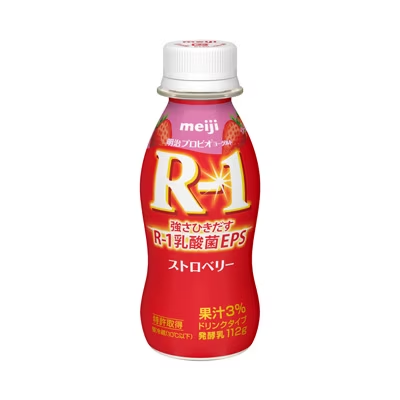 【明治】プロビオヨーグルトR-1ドリンクタイプ ストロベリー（112g）【4ptプレゼント】の画像