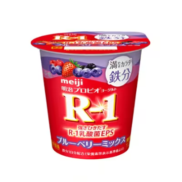 【明治】プロビオヨーグルトR-1食べるタイプ 満たすカラダ鉄分ブルーベリーミックス（112g）【4ptプレゼント】の画像