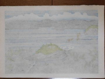 【Secondhand　Goods】井堂 雅夫 木版画『鳴 門』直筆サイン入りの画像