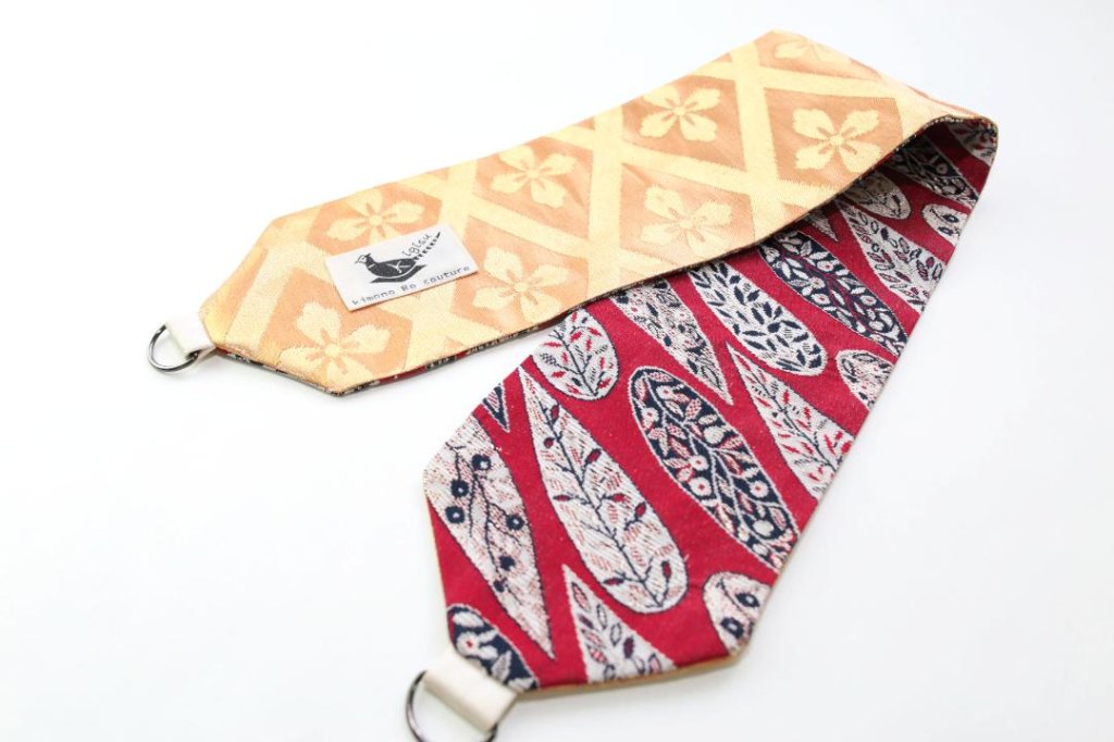 【既製商品】リバーシブル簡易帯　赤×金の画像