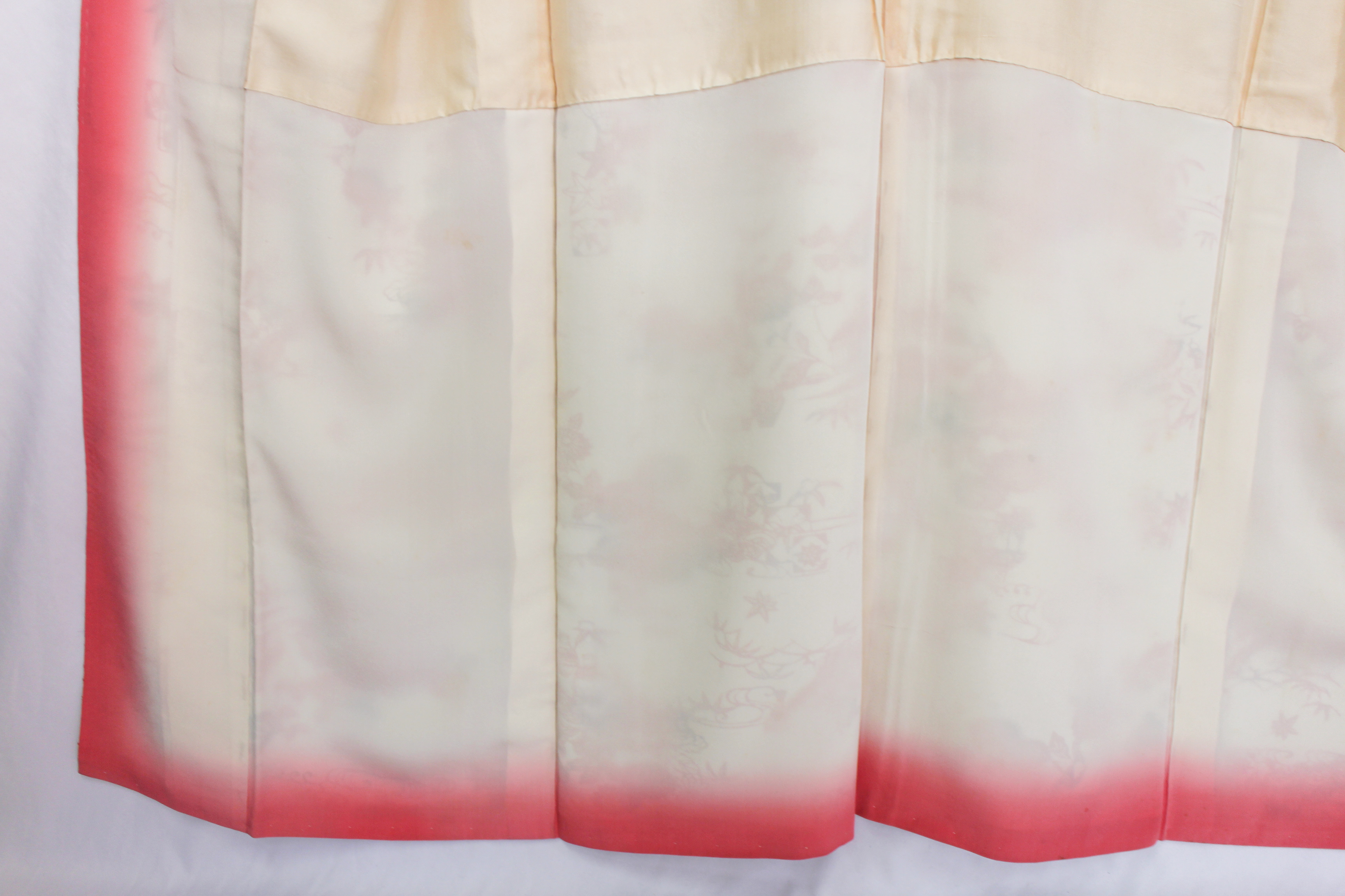 【古着物】草花風景柄小紋着物の画像