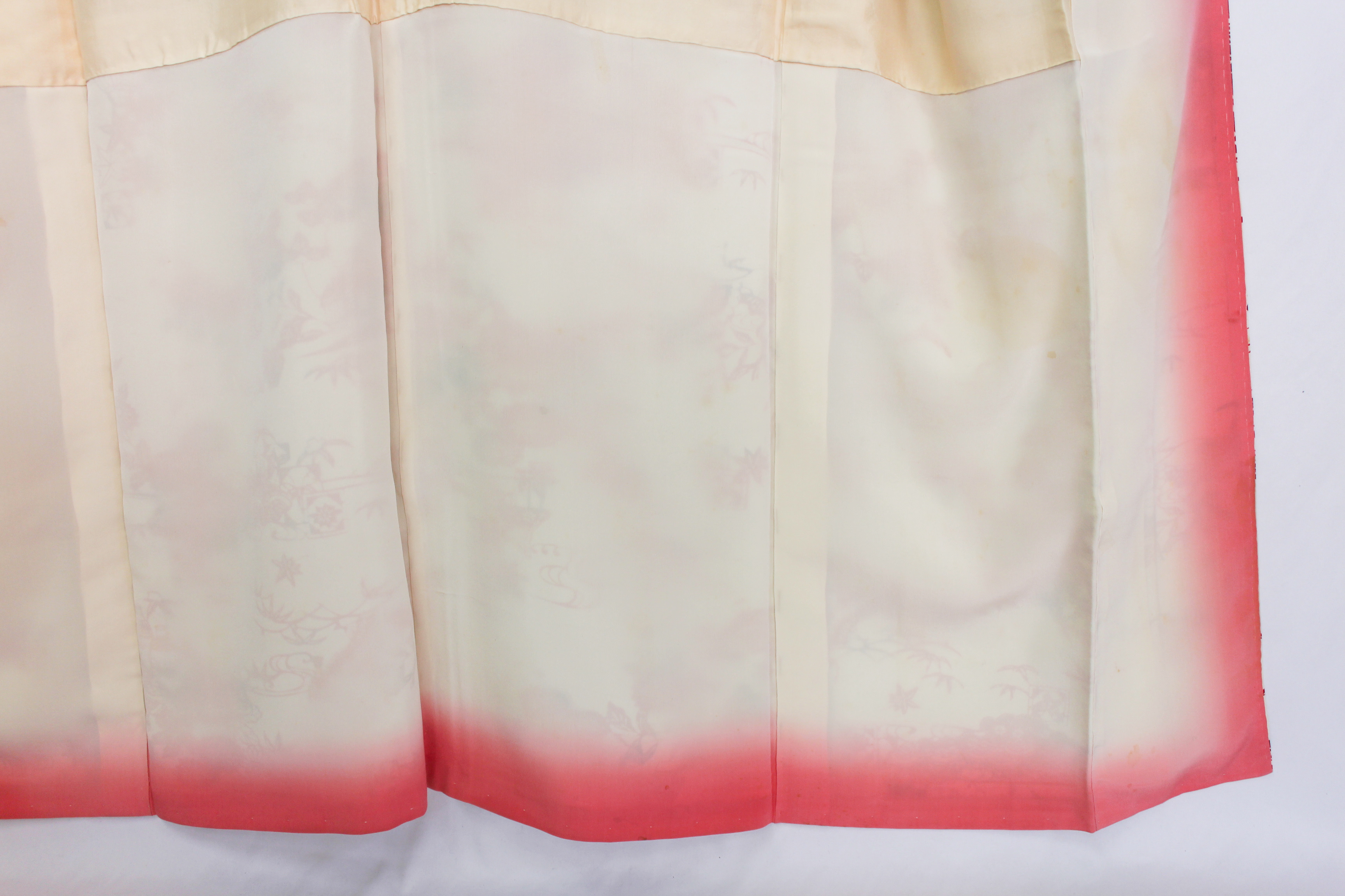 【古着物】草花風景柄小紋着物の画像